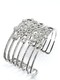 .925 Sterling Silver multi  circles Cuff with Swiss Quality Zircons