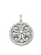.925 Sterling Silver round flower Necklace with Swiss Quality Zircons