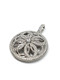 .925 Sterling Silver round flower Necklace with Swiss Quality Zircons