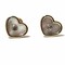 14Kt Yellow Gold Heart Earrings with Mother of Pearl & Zirconia