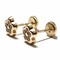 14 Kt Yellow Gold Small Flower Earring with Zirconia