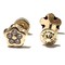 14 Kt Yellow Gold Small Flower Earring with Zirconia
