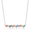 925 Sterling Silver High End Rainbow Bar Necklace adjustable 16