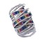 925 Sterling Silver High End Rainbow Oversized Ring