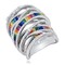 925 Sterling Silver High End Rainbow Oversized Ring