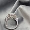18Kt White Gold and 9.00 Ct Emerald Cut White Moissanite Ring