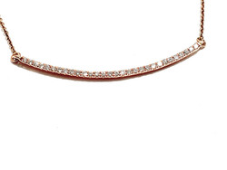 Smile necklace in 18Kt Rose Gold with 0.24 Ct VVS Diamonds