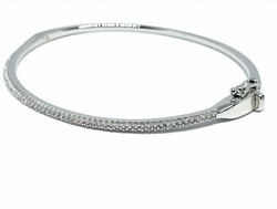 Day to night bracelet/cuff made in  925 Sterling Silver and Swiss quality Zircons (Stackable Rose, Yellow and White)