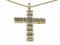 High End Swiss quality Baguettes Zircones Cross with 18Kt Yellow Gold Over .925 Sterling Silver