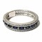 18 KT White Gold Stackable Ring with 0.59 Ct SI1 Diamonds and  0.73 Ct Sapphires