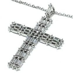 High End Swiss quality Baguettes Zircones Cross in .925 Sterling Silver