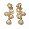 18Kt Yellow Gold over 925 Sterling silver with Rose  Quartz Earrings with crystals