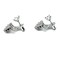 High End Swiss quality Baguettes Zircones Front-Back Earrings in .925 Sterling Silver