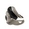 Pave and black mother of pearl ring in .925 Sterling Silver