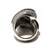 Pave and black mother of pearl ring in .925 Sterling Silver