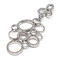 .925 Sterling Silver multi  circles Necklace with Swiss Quality Zircons