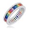 925 Sterling Silver High End Rainbow Ring