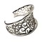 High End Cuff with Arabesque in 925 Sterling Silver and Swiss Zircones