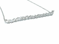 High End Swiss quality Baguettes Zircones Necklace in .925 Sterling Silver