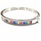 925 STERLING SILVER HIGH END RAINBOW BRACELET BAGUETTES