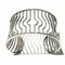 High End Cuff Symmetrical Shape in 925 Sterling Silver and Swiss Zircons