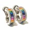 925 Sterling Silver High End Rainbow Earrings Huggies
