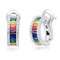 925 Sterling Silver High End Rainbow Earrings Huggies