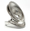 Large Oval Satin Finish ring with Swiss quality Zircons in .925 Sterling Silver