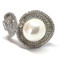 Large Fresh Water Pearl ring with Swiss quality Zircons in .925 Sterling Silver