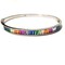 Baguette Rainbow Bracelet with Swiss Quality Colored Zircons in 925 Sterling Silver