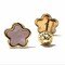 14Kt Yellow Gold Pink Mother of Pearl Flower/Star earrings