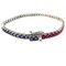 High End Rainbow Tennis Bracelet  with Swiss Quality Colored Zircons in 925 Sterling Silver